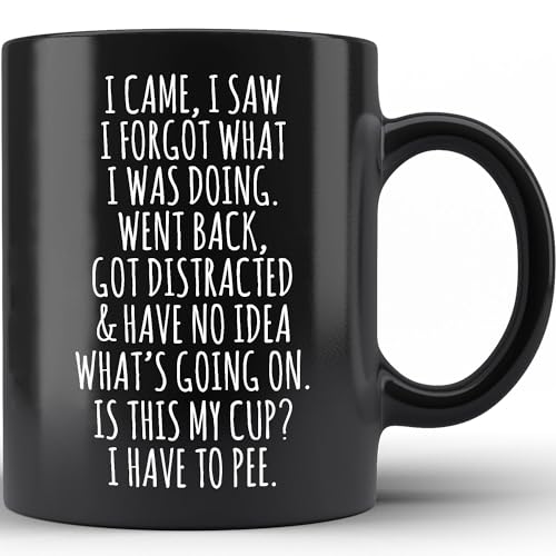 I Came I Saw I Forgot What I Was Doing Funny Coffee Mug - Black 11oz