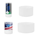 Linkidea 2 Pack Shave Gel Can No Rust Holder, Silicone Rubber Shaving Foam Bottom Rust Protector, Rust Free Holder, Compatible with Most of Shave Gel (M + L Size/White)