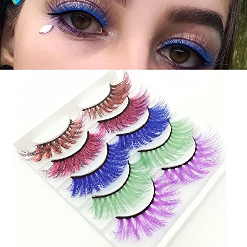 Colorful False Eyelashes Halloween Cosplay Long Dramatic 15MM - MQ3 Variation