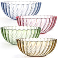 4 Pack Plastic Serving Bowls - 74oz Salad & Snack Bowls, Break-Resistant, Multicolor