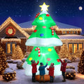 10FT Outdoor Inflatable Christmas Tree with LED Lights, Star & Candy Decor