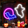 Halloween Neon Sign Lights - Ghost and Moon LED Decorations with Variation Style 2