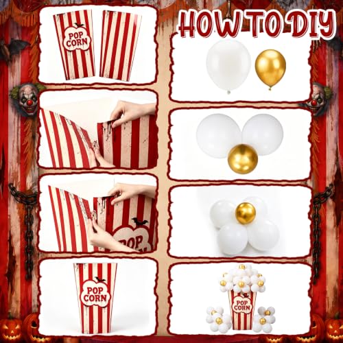 Halloween Circus Car Decorations Kit - Red White Trunk or Treat Scene