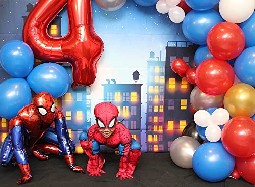 INRUI Starry Sky Superhero City Skyline Backdrop 10x8FT for Photography & Events