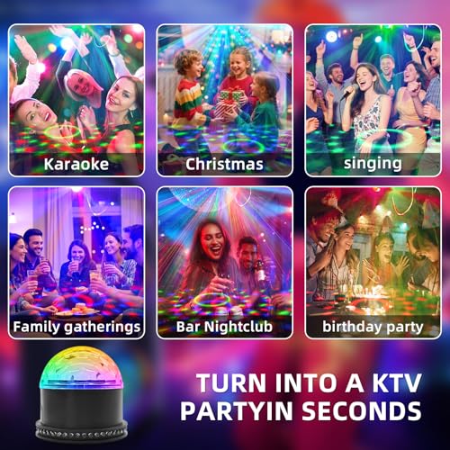 Disco Ball Light with Remote Control RGB Party Strobe for Home & Dance Events