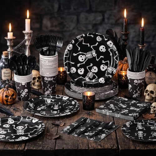 Halloween Skeleton Party Supplies Set - Skeleton Variation for 30 Guests