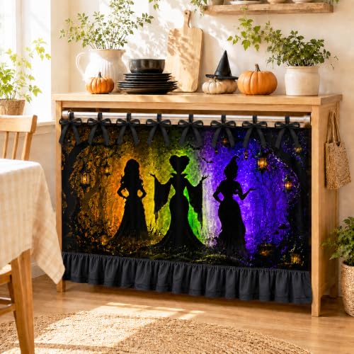 Hocus-Pocus Witches Oven Skirt Decoration - Halloween Kitchen Curtain