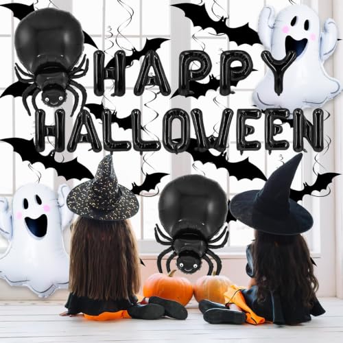 Halloween Balloons Set with Ghost and Spider Designs - 21 Pieces for Party Decorations
