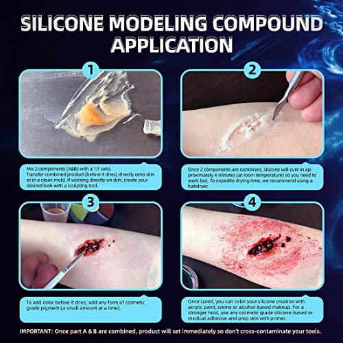 Silicone Special Effects Makeup Kit for Wounds & Scar Creation - 85g FX Prosthetic Supplies
