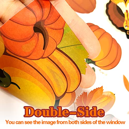 Thanksgiving Window Clings Set - Fall Decor Stickers for Windows - 145PCS - Variation: Thanksgiving
