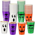 Halloween Disposable Paper Cups 12oz Pack of 100 Ghost Pumpkin Vampire Designs