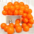 Orange Latex Balloons 12 Inch - 100 Pack with Ribbons - Thicken & Durable - A14-Orange