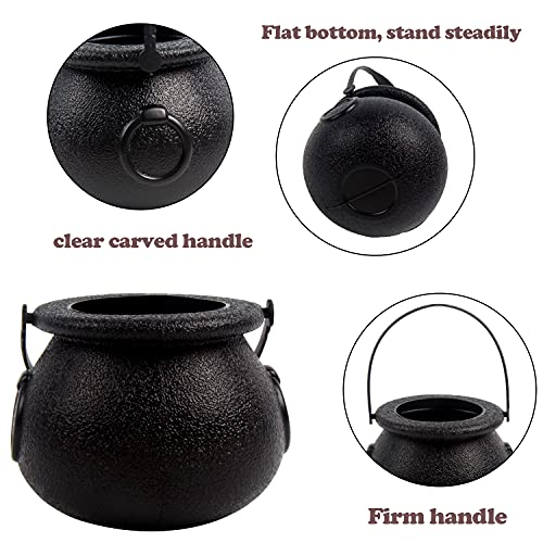 Mini Plastic Cauldron Party Favors - 12 Pack Small Halloween Candy Buckets