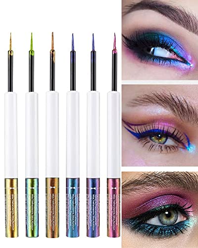 Liquid Chameleon Glitter Eyeliner 02# - Multichrome Green Metallic Eye Makeup