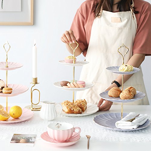 White 3-Tier Ceramic Cake Stand Wedding Dessert Display Server