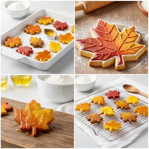Leaf Cookie Cutter Set for Baking - Stainless Steel Fall & Holiday Shapes