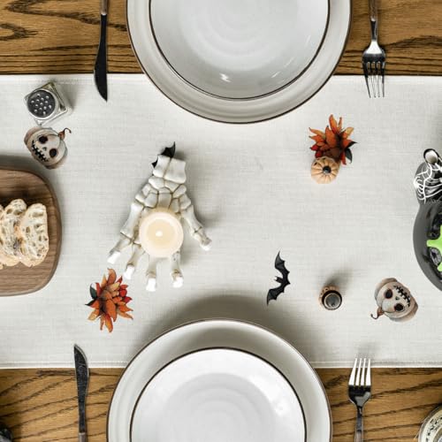 Halloween Table Runner 13x60 Inch Beige Polyester Home Party Decor - Artoid Mode