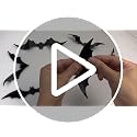 Halloween Bat Wall Decals - Waterproof Black 3D Stickers for Home & Party Decor