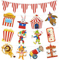 Circus Theme Party Decorations Set Banner Backdrop Supplies - 18 Pcs