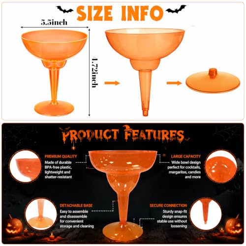 Halloween Margarita Cups 36 Pack - Disposable Plastic Party Drinkware - Black, Purple & Orange - Variation of THIS listing