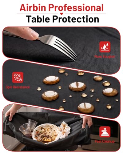 Black Plastic Table Cover Roll - 90 Inches x 1200 Inches Extra Wide Disposable Tablecloth with Variation