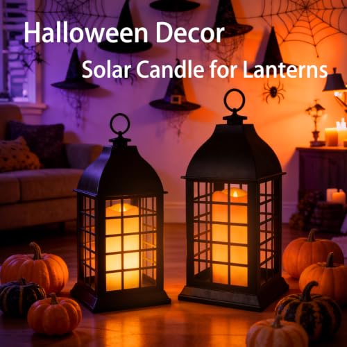 Large Solar Pillar Candles Outdoor Waterproof Flameless 4 Pack - D3 x H6 Inches