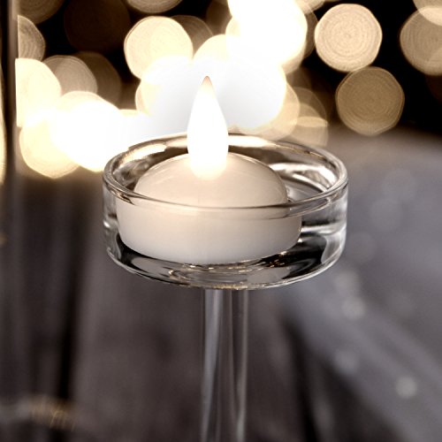 Floating Waterproof Flameless Candles - White LED Tea Lights, Pack of 12 Bougies