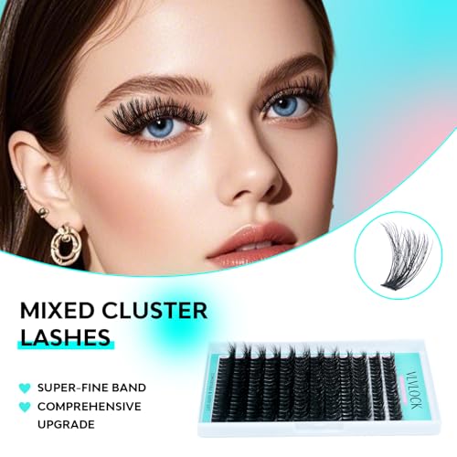 80D Thick Lash Clusters Kit - 10-18mm Volume Eyelash Extensions for Beginners