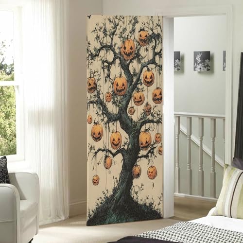 Halloween Door Cover Pumpkin Tree Banner Decoration - Variation 3