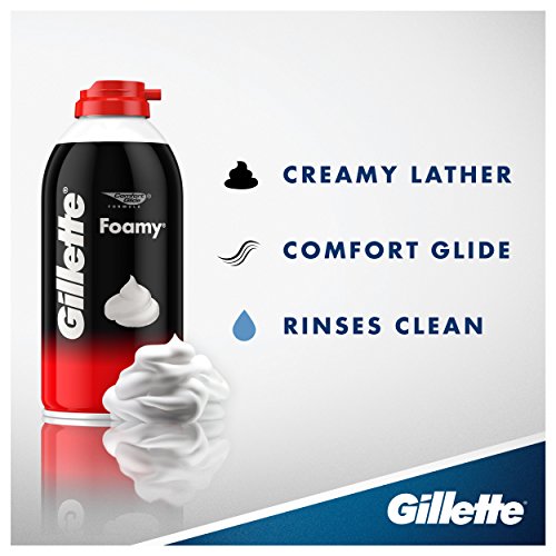 Gillette Foamy Regular Shaving Foam - 2 oz Pack of 4 - Classic, Rich Lather