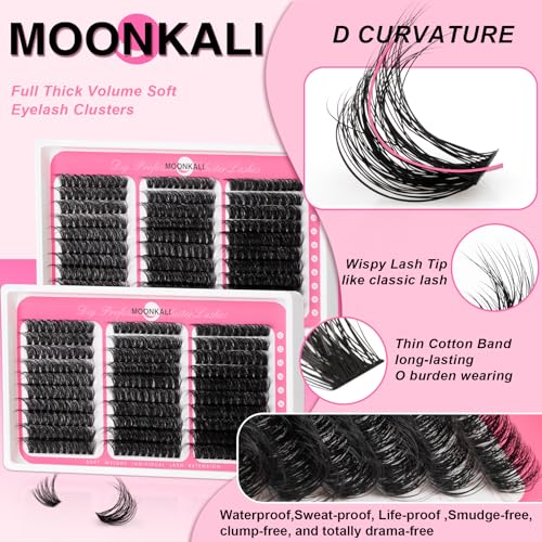 Lash Clusters 60D 80D 100D Mix Individual Eyelash Extensions - 12-18mm Thick Volume, Reusable, Waterproof, DIY False Mink Lashes - Variation: LASH-60D 80D 100D