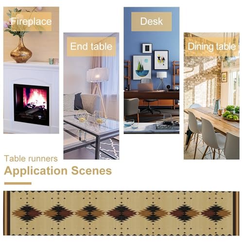13x90 Inch Southwestern Ethnic Table Runner - Boho Native American Aztec Style