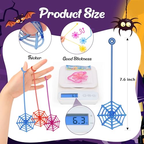 Spider Web Sticky Hands - Halloween Kids Party Favors & Decorations, 30 Pack