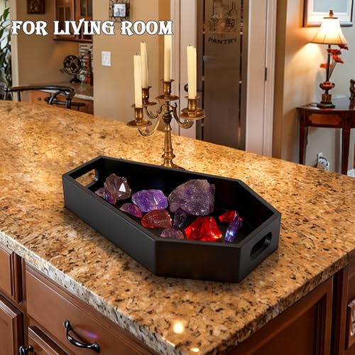 Coffin-Shaped Wooden Serving Tray - Gothic Decor for Halloween & Home