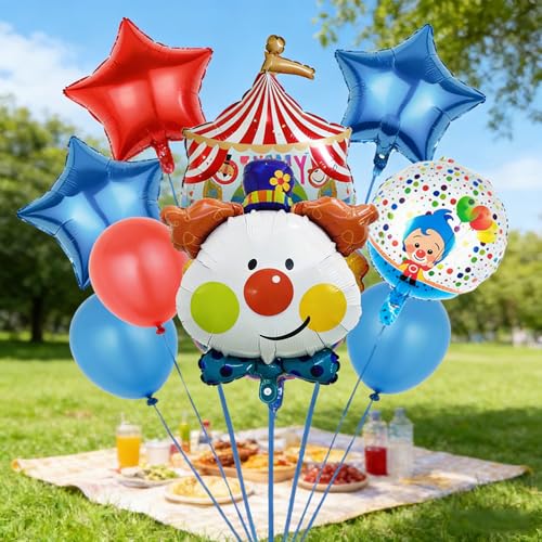 Clown Balloons Set for Carnival Circus Birthday Party Decorations - 10 pcs