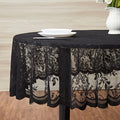 Black 36 Inch Round Lace Tablecloth - Elegant Home Dining Decor