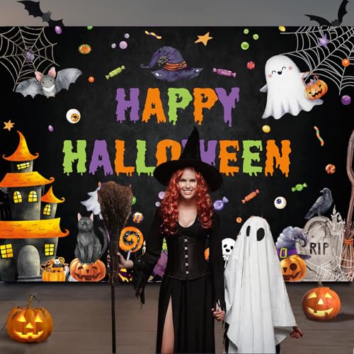 Halloween Photography Backdrop 8x6 ft Spooky Ghost Scene for Parties