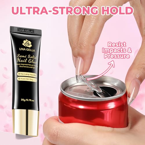 Semi Solid Nail Glue 20ML - Strong, Fast-Drying Press On Nails Adhesive - No Lamp Needed