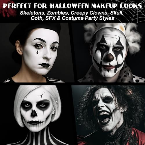 White Face Paint Stick - Full Coverage, Washable Body & Stage Makeup for Halloween & Cosplay - BOBISUKA