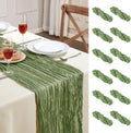 Sage Green Cheesecloth Table Runner 12 Pack 35x120 Inch Boho Rustic Decor