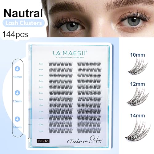 Eyelash Clusters Plus 17-C Wispy Natural Look 144 Pcs - La Maesii