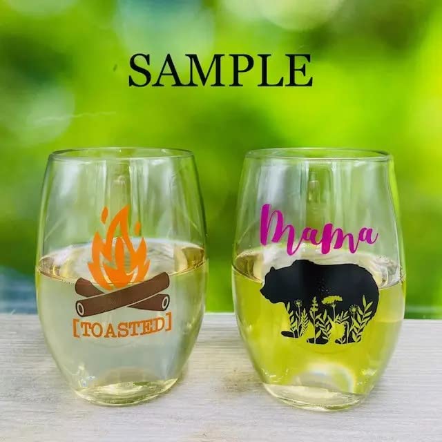 Halloween Themed Shatterproof Plastic Stemless Wine Glasses Set of 4 - 16 oz
