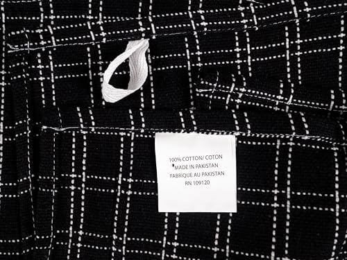 Assorted Flat Kitchen Towels Set of 10 - Black, 18 x 28 Inches - Kitchen & Dining