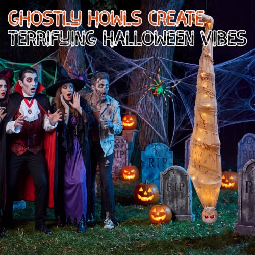 70in Halloween Shaking Mummy Decoration - Animated Hanging Corpse with Lights & Sound