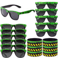 Ghost Party Favors Set - Halloween Sunglasses & Wristbands - 12 Pieces - Variation of Ghost