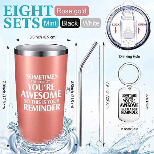 20 oz Insulated Tumbler Gift Set with Keychain - Employee Appreciation Bulk