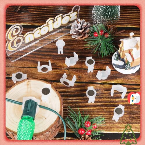 Magnetic Christmas Light Clips for E17-C9 Sockets - Nickel, 50 Pack