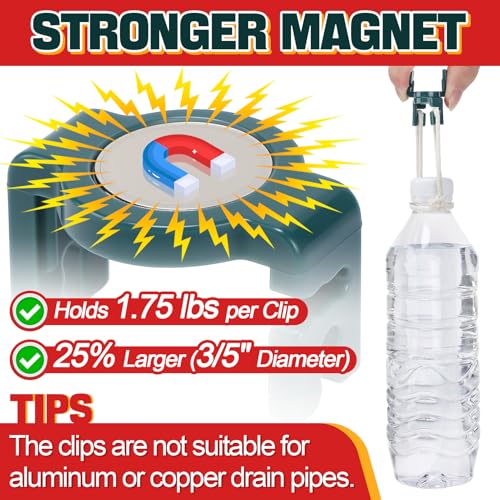 Magnetic Christmas Light Clips - C9 String Light Gutter Hooks, Set of 50, Green