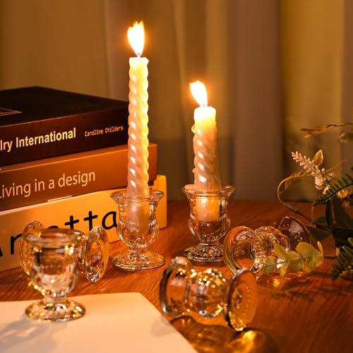 Clear Glass Candlestick Holders Set of 90 - 2.5 Inch Taper Candle Holders for Wedding, Dining, Decor