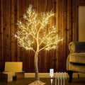 White Lighted Twig Tree 4FT with Fairy Lights for Holiday Decor - Indoor Outdoor